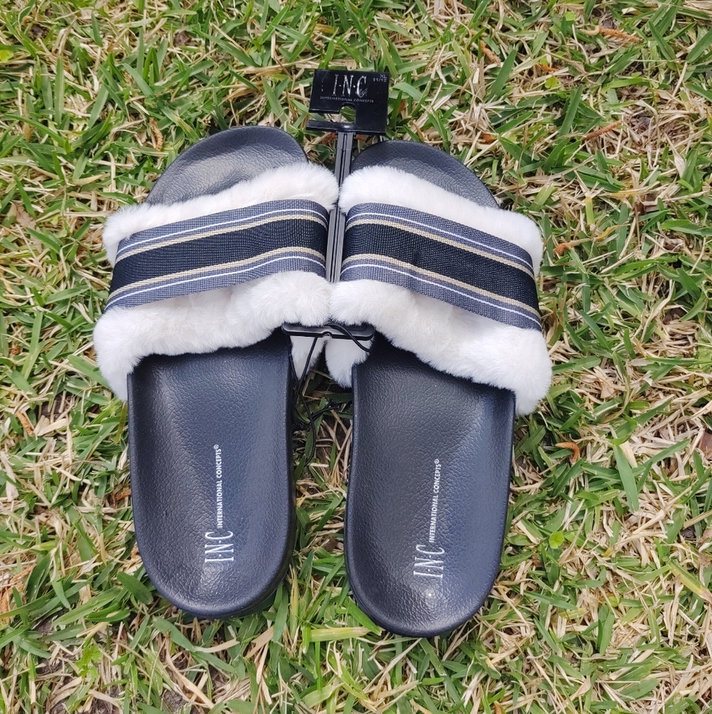 INC Faux fur Slippers